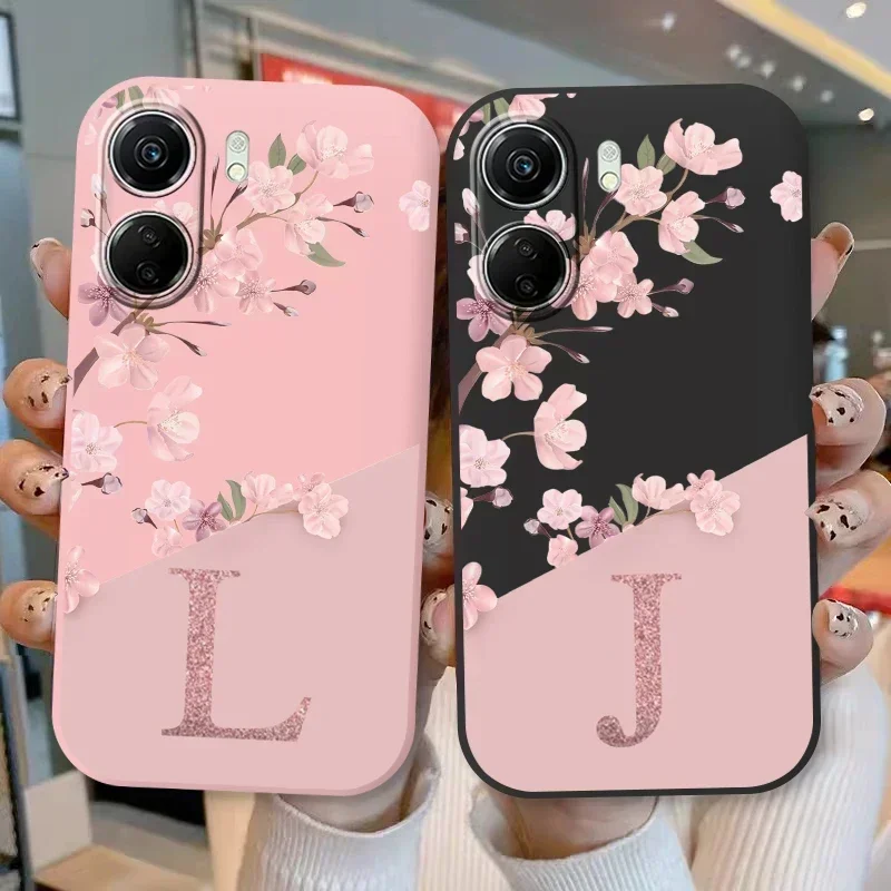 For Redmi 13C Case Cute Flowers Letters Shockproof Soft Silicon Protector Coque For Xiaomi Redmi 13C Phone Cases Redmi13C Funda