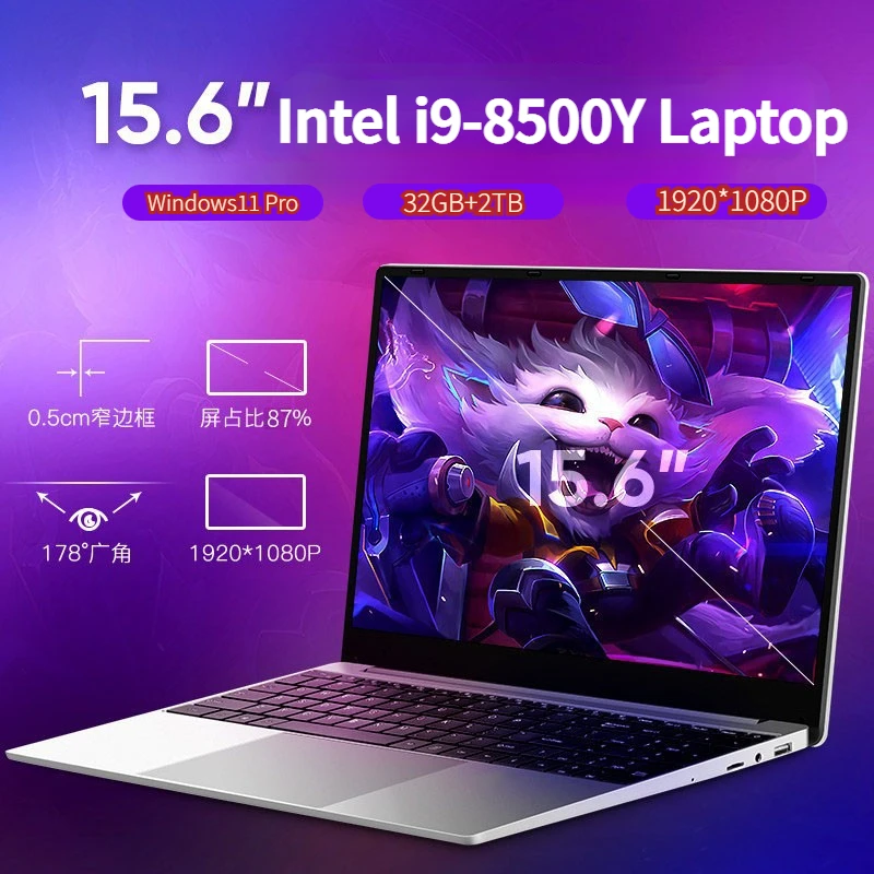 

Ультратонкий ноутбук i9 15,6-дюймовый ноутбук Intel Core i7-7500U Windows11, 16 ГБ ОЗУ, 1 ТБ, 2 ТБ SSD 1920x1080 с оригинальной клавиатурой