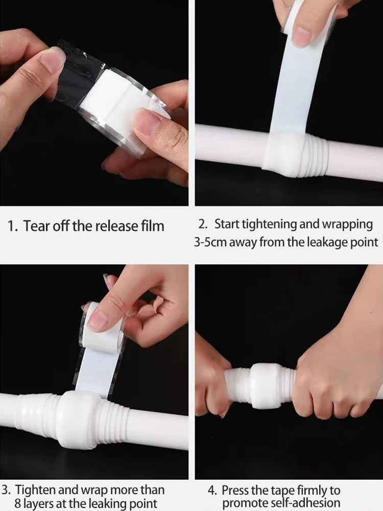 25mm Width Black Self-adhesive Waterproof Tape With High Pressure Resistance And Strong Leak-stopping And Water-stopping Repair