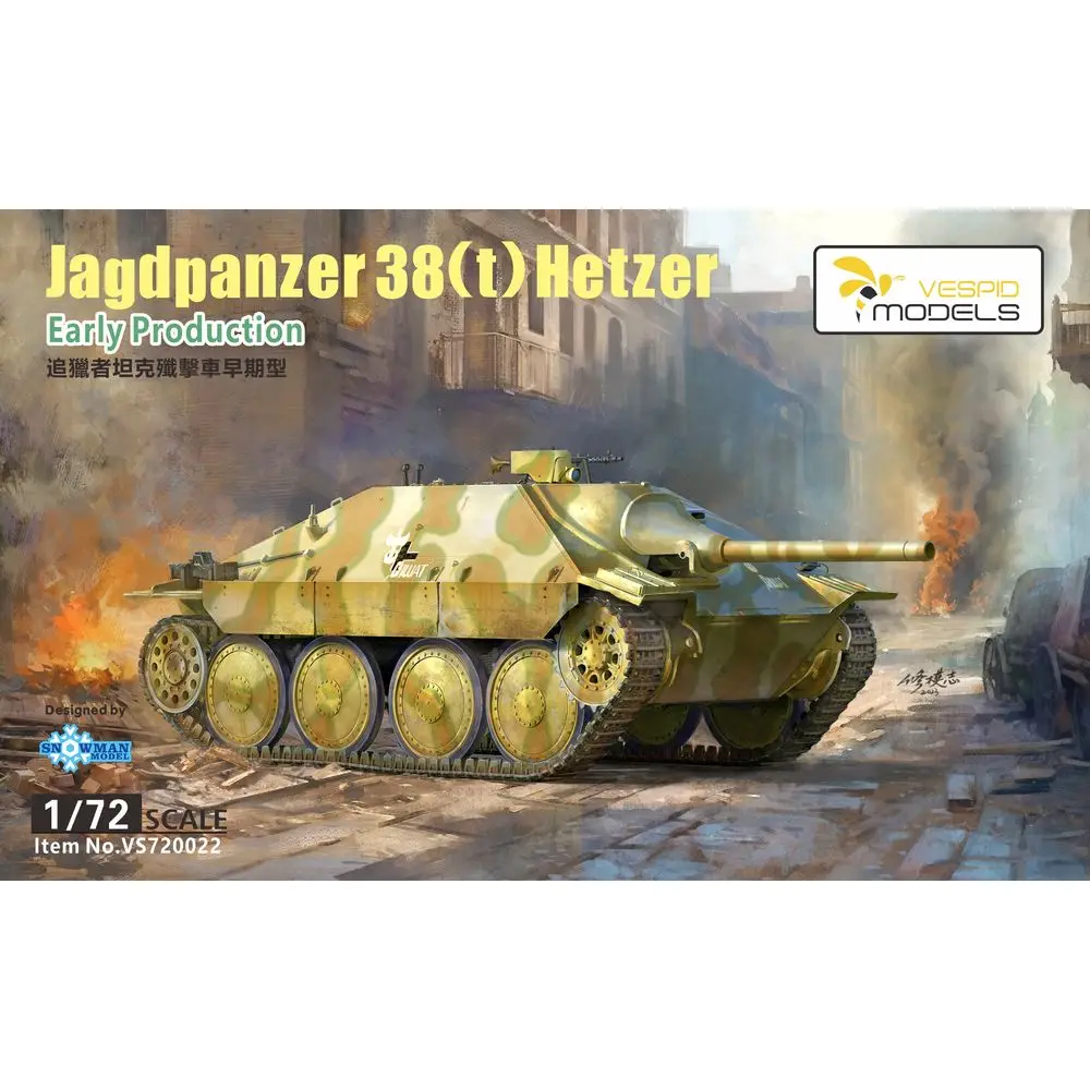 VESPID MODELS VS720022 1/72 German Jagdpanzer 38(t) Hetzer Early Production - Scale Model Kit