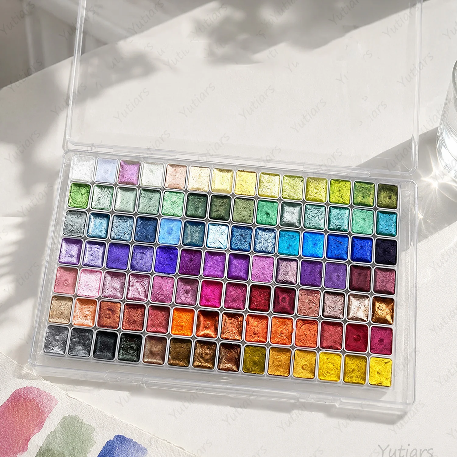 Watercolor Paint Set Solid Pigment - Набор акварельных красок с перламутровым эффектом,