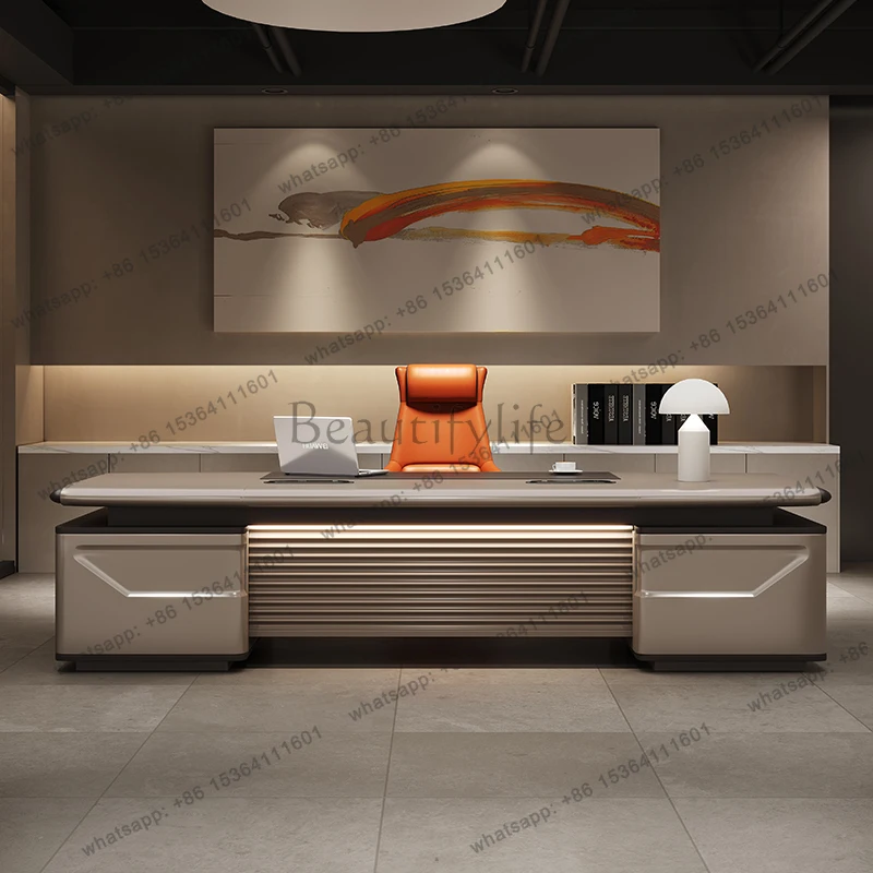 Light Luxury Simple Desk Modern Designer Monitor Stand Secretary Computer Desks European Cabinet Schreibtisch Home Furniture
