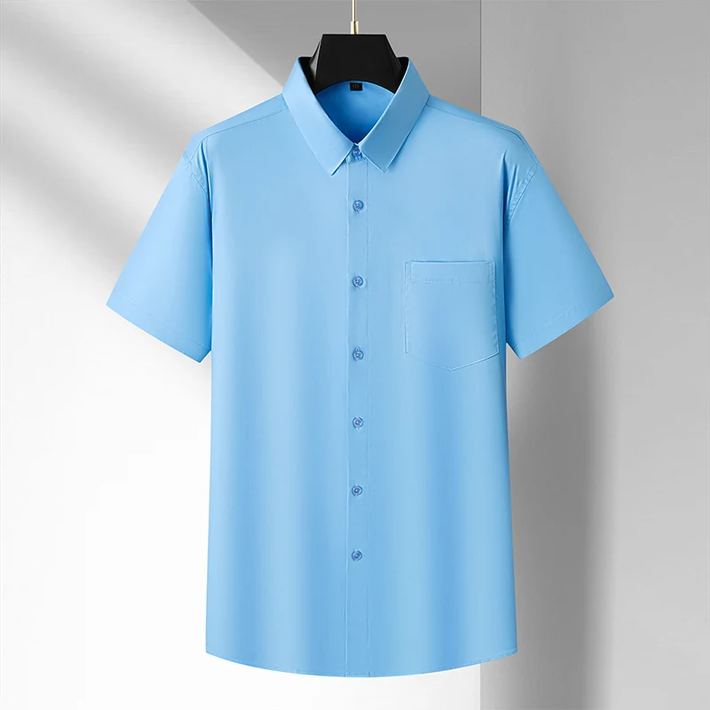 New large size men's pure cotton short-sleeved shirt Loose summer multi-color versatile business casual shirt for men 8XL 10XL