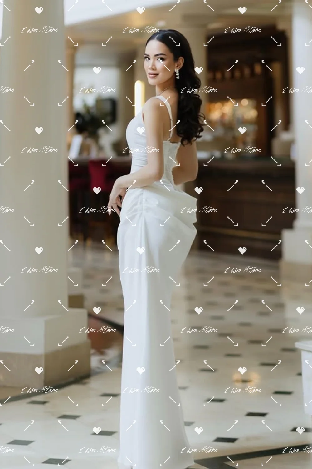 Lism Elegant Waist-Cut Sleeveless Strap Dress Women's Slim Fit Body Wedding Dresses For Woman Robe De Mariée 2026 Customized