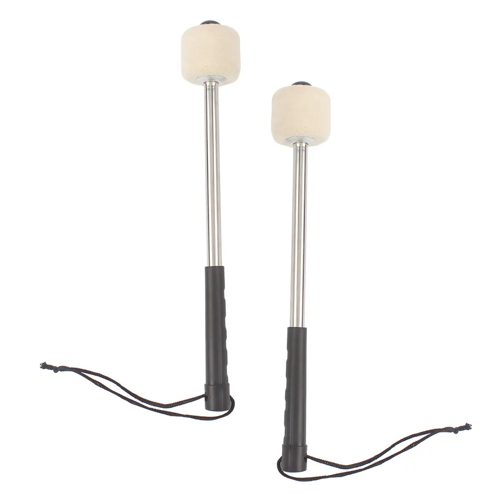 

2Pcs Drum Mallets Bass Drumstick Percussion Instrument Accessory Stainless Steel Tube Lightweight Durable