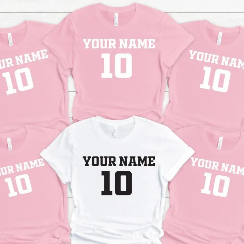 Personalized Sports Team T-Shirt Custom Name Number Logo Picture Shirt Short Sleeve DIY Sport Gifts Customized Text Number Tees view 4