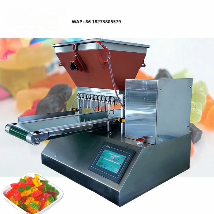 Desktop Multi-nozzle Gummy Depositor with Conveyor Touch Screen Jelly Candy Depositor Machine