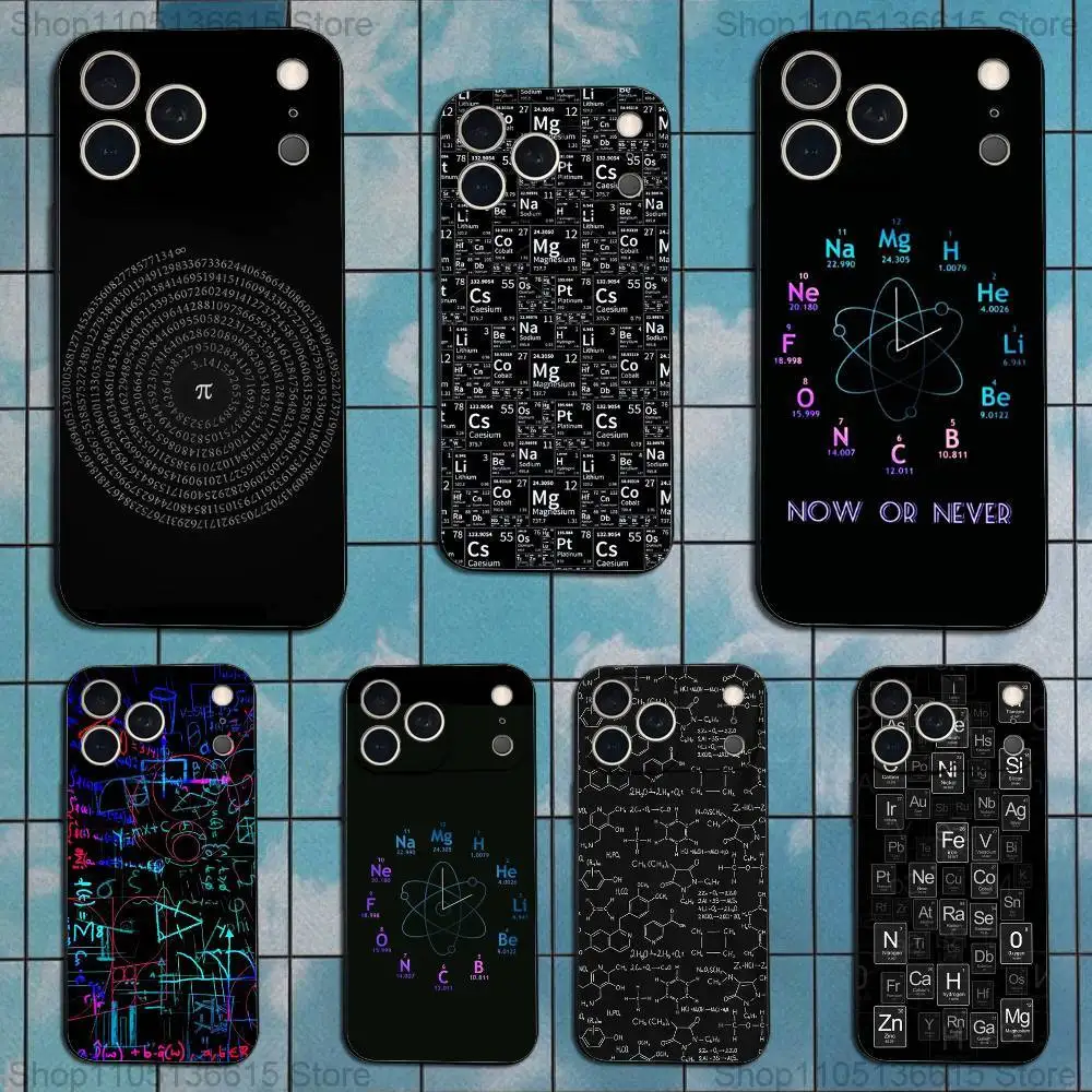 

Chemical Elements Art Phone Case For iPhone 17,16,15,14,13,12,11 Plus,Pro Max,XS,X,XR,SE,Mini,8,7,Soft Silicone Black Cover