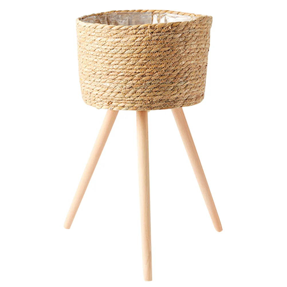 

Hamper Floor Planter Stand Flower Pot Home Holder Container Indoor Wood Basket Woven Man