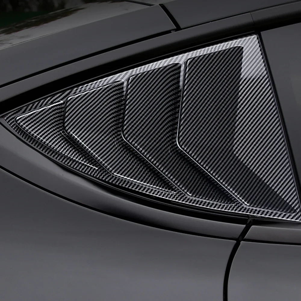 2PCS For Tesla Model Y 2019-2023 Car Rear Window Quarter Louver Cover Exterior Side Vent Shutter Trim Scoop Accessories