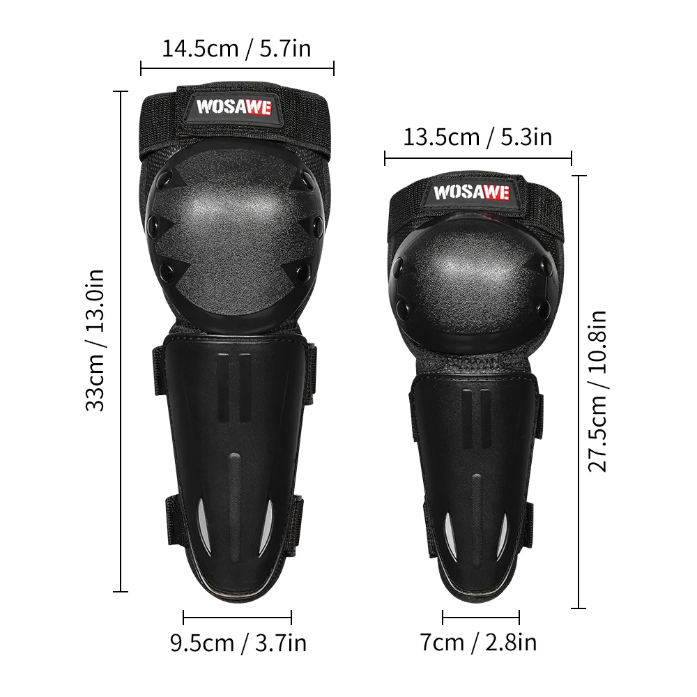 WOSAWE Motocross Knee Protector for Kids Children Brace Protection Elbow Pad Kneepad Off-Road Guard Skateboard Outdoor Sports