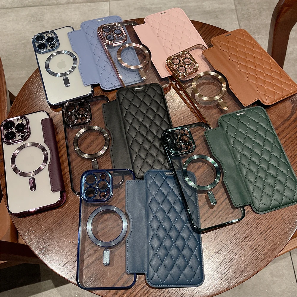 Кожаный магнитный чехол-держатель для карт для Samsung A56 5G A16 A15 A55 S24 Ultra S25 Edge S23 FE S22 Plus A36 A35 A26 A05s Cover Funda