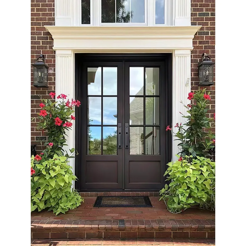 Villa door Entry door Double Entry  Self-built house door Hollow glass  French European cast aluminum