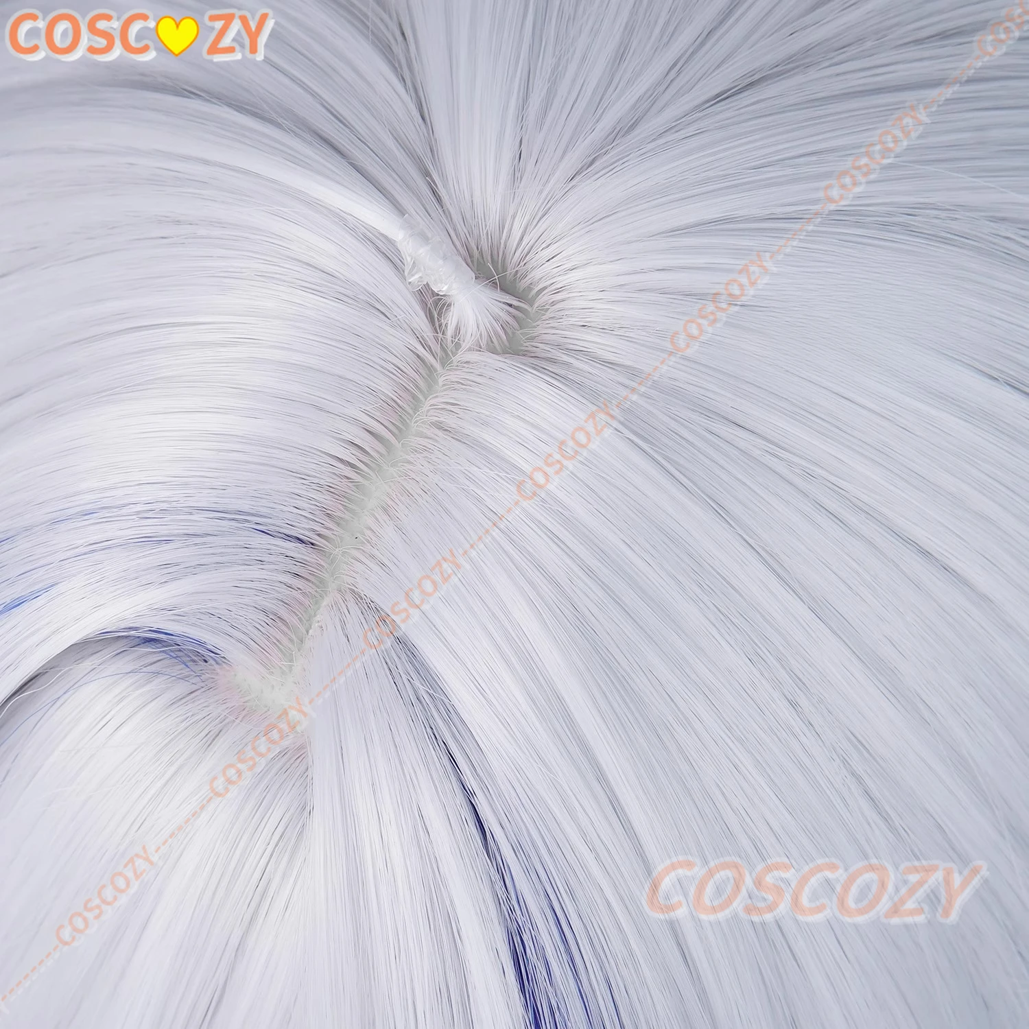 วิกผมคอสเพลย์วูเธอริงเวฟส์ กาลเบรนาสีฟ้าผมยาวประบ่าเส้นใยทนความร้อนผมคาร์นิวัลปาร์ตี้ฮาโลวีนวิกผม