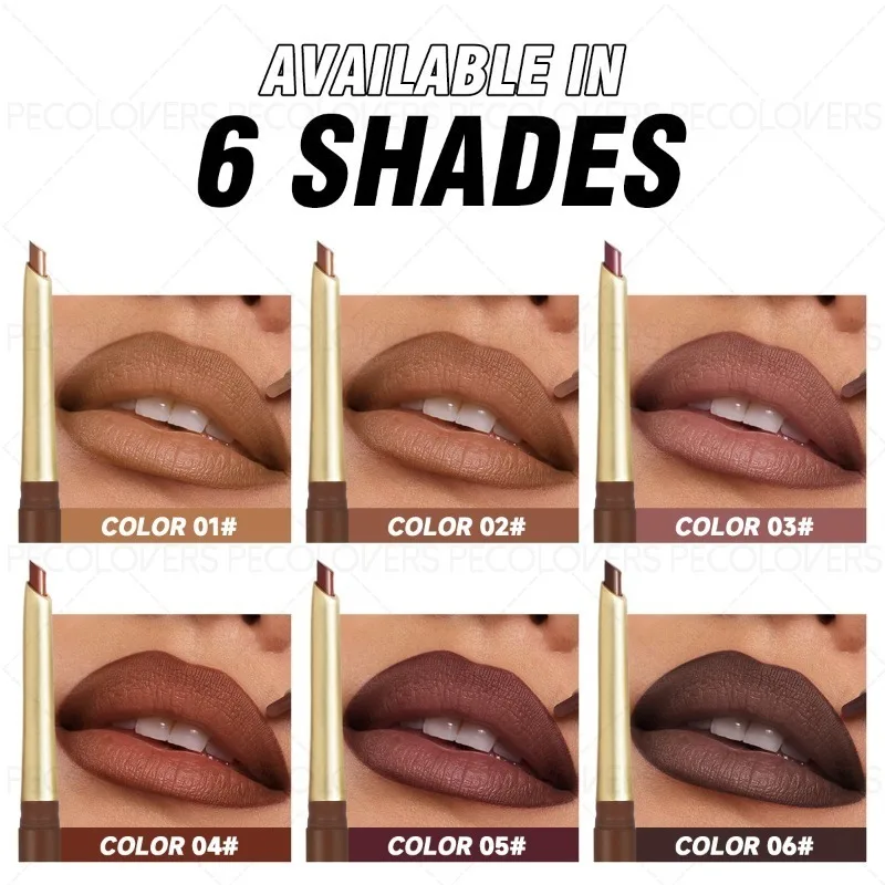 Delineador de labios de tubo marrón, selección multicolor, retratando los contornos de los labios, labios completos y encantadores, cosméticos para labios, 1 ud.
