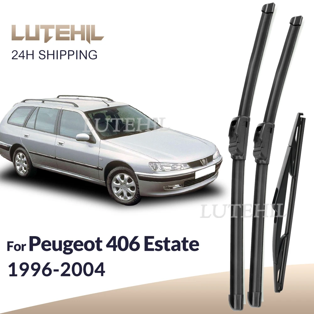 

For Peugeot 406 Estate 1996-2004 1997 1998 1999 Wiper Front & Rear Wiper Blades Windshield Windscreen Window Brushes 24"+22"+14"