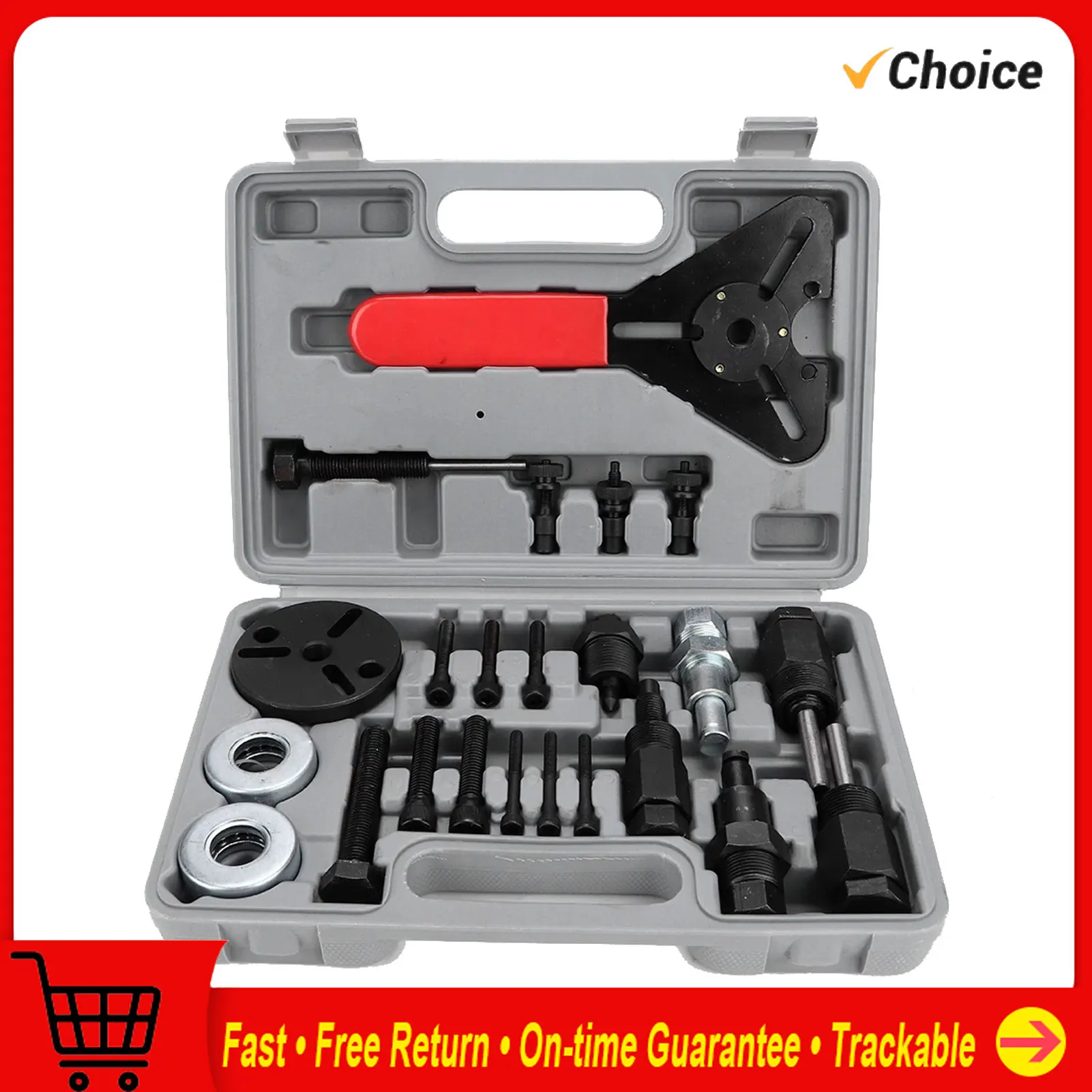 

A/C Compressor Remover Kit A/C Compressor Clutch Remover Puller Tool Kit Hub Puller Auto Tools A/C Compressor Clutch Tool