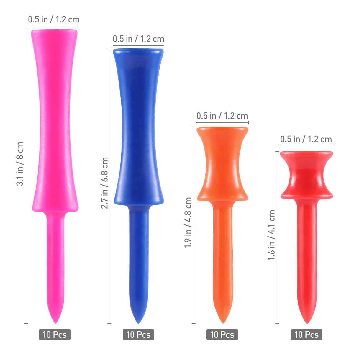 

Golf Nail Set Tee Extra Tees Sizes Accessories Step Castle Super Long
