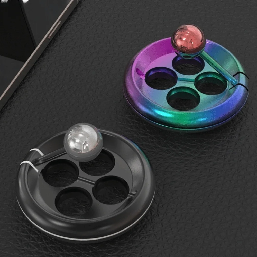 Fun Four Hole Metal Fidget Spinner Metal Focus Aid Decompression Relaxation Rotating Floating Fidget Desktop