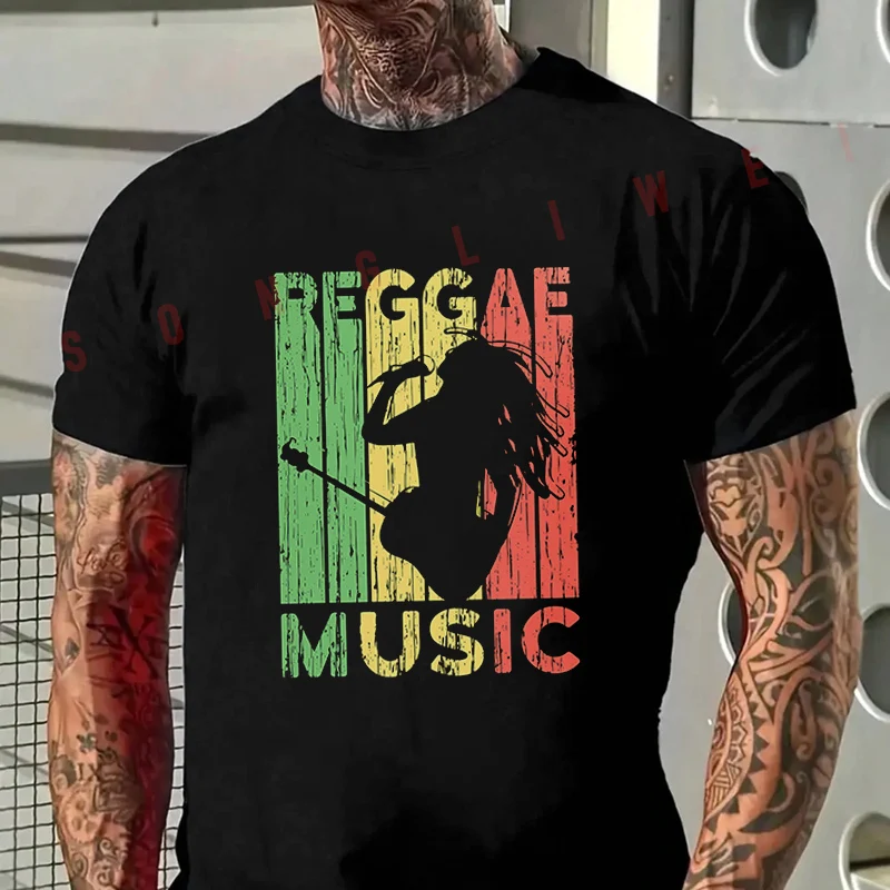 

2026 Casual T-shirt Reggae Music Pattern Motorcycle Tshirt Mens Summer Cycling Sportswear Short Sleeve Top Tee