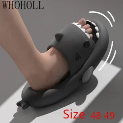 4cm Thick Sole Man Women Shark Slippers Size 46 47 2023 Summer Home Anti-skid Couple  Indoor Household Funny Slipper