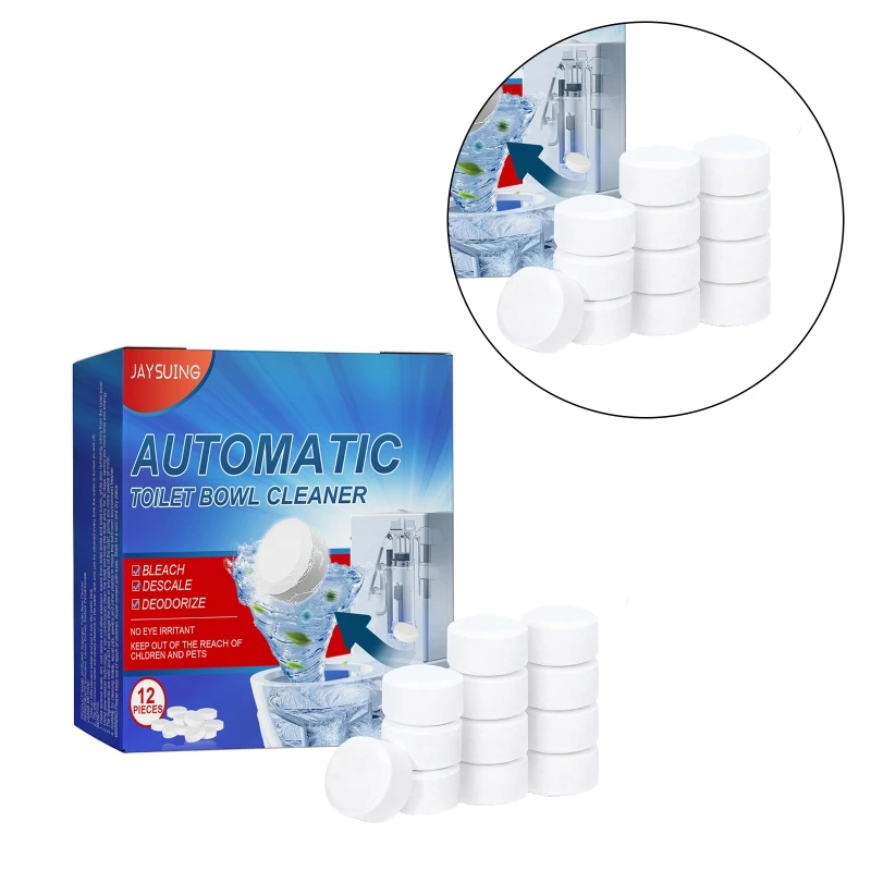 Nettoyant pour cuvettes toilettes, comprimés, détartrage, désodorisant, taches jaunes, blanchiment automatique, nettoyant