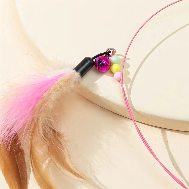 Cat Teaser Toy, Feather Mouse Fish Anti-boring Wand Toy Interactive Toy with Bell