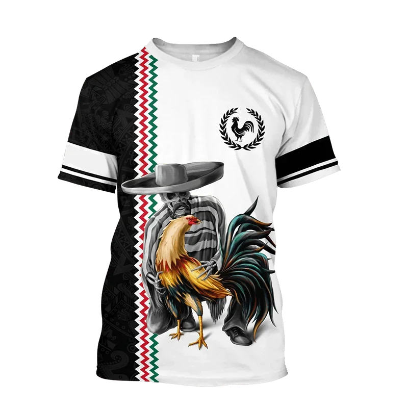 Fighting Rooster 3D Print O-Neck T-shirt Men Pullover Casual Short Sleeve T Shirt Fashion Streetwear Harajuku Unisex Clothes view 4