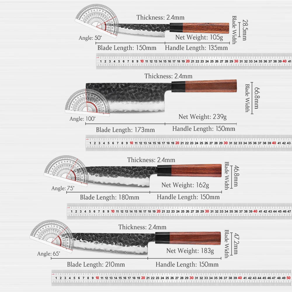 Imagem -06 - Hezhen-conjunto de Facas de Cozinha de Utilitário Chef Camadas Composto Santoku Nakiri Acessórios de Cozinha 45 Pcs Aço Inoxidável