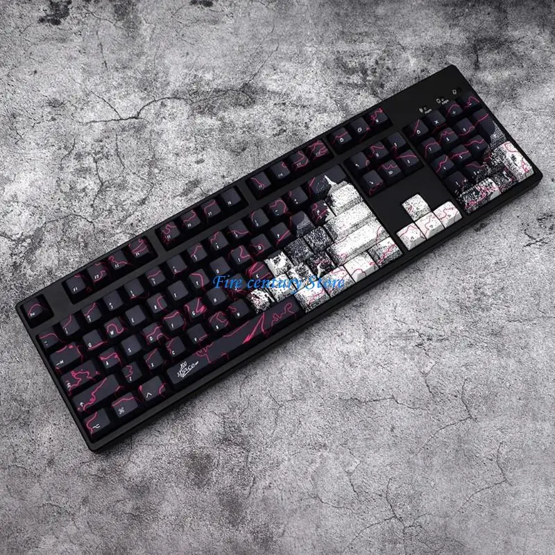 

J6PA 146PCS Graffiti Theme Keycaps PBT CherryHeght Keycap Set For Mechanical Keyboard Thick PBT DyeSub Keycap