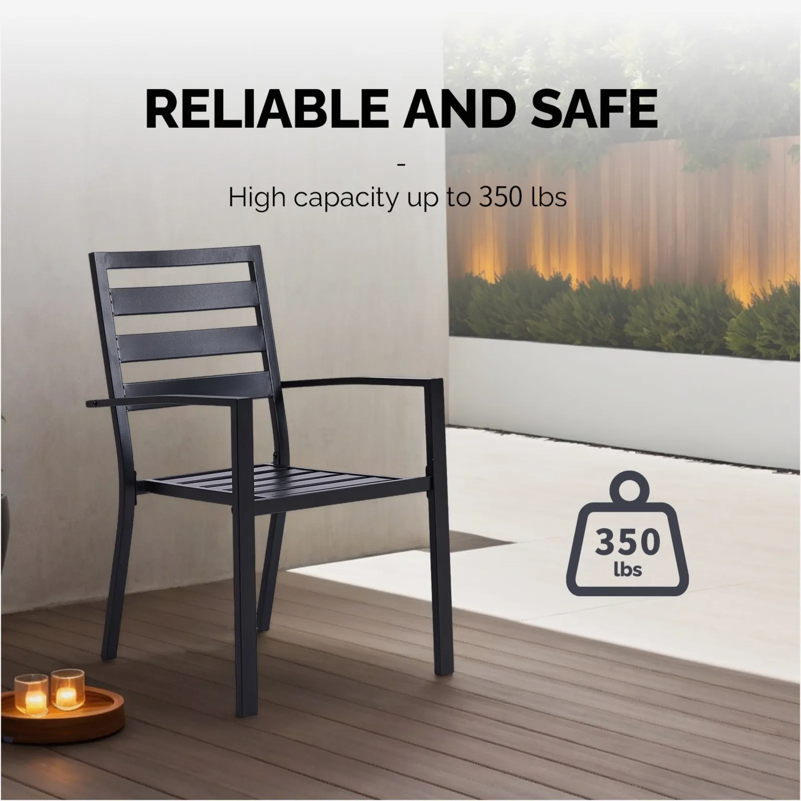 Modern 5-Piece Outdoor Iron Dining Set in black finish