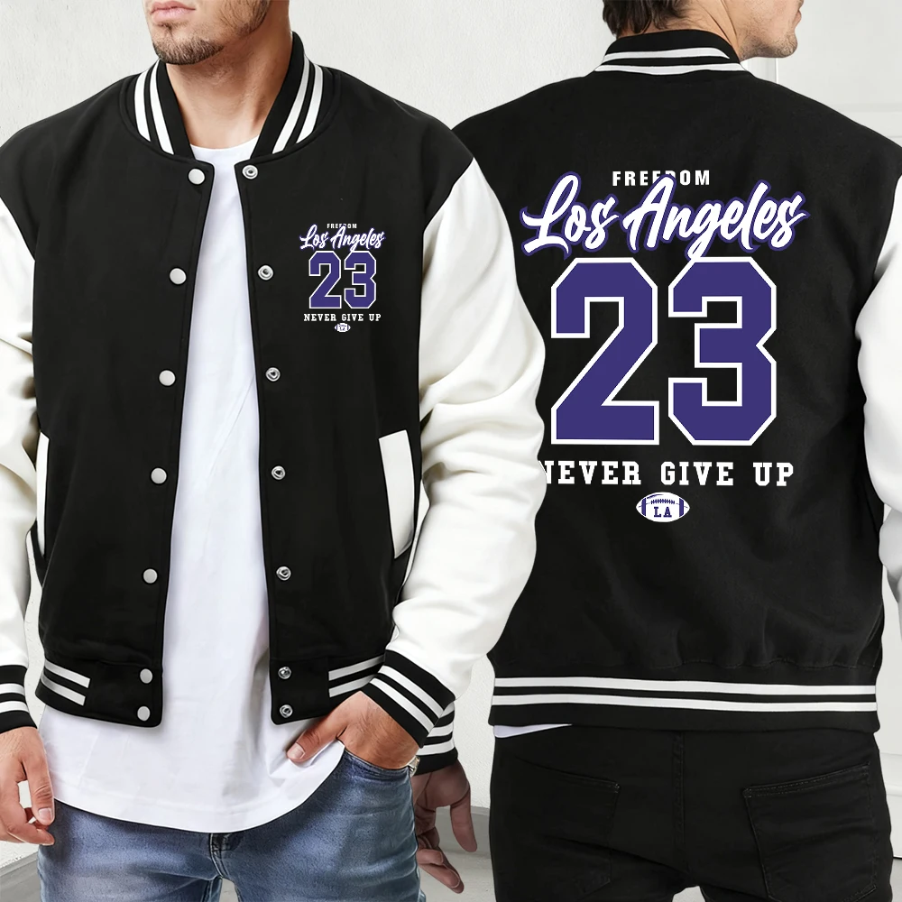 

La Belle Vie пляжные принты мужские свободные уличные базовые удобные куртки повседневная осенне-зимняя бейсбольная форма винтажная мягкая мужская одежда