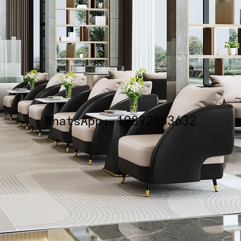 Z3  Light Luxury Hotel Beauty Salon Sales Office Sofa Rest Area Meeting Reception Reception Leisure Single Table and Chair Set