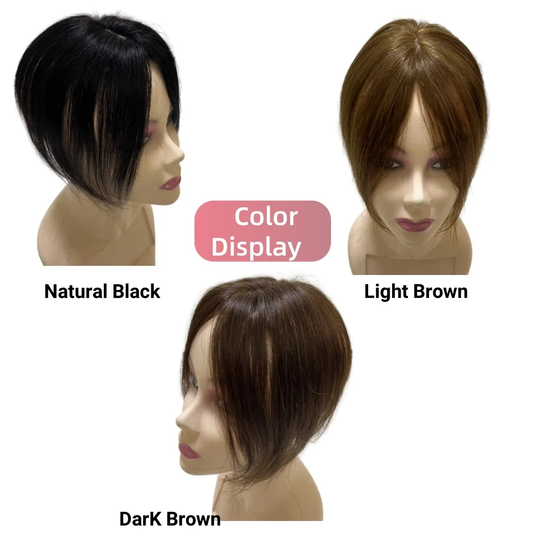 10 بوصة رقيقة الدانتيل قاعدة الشعر البشري القبعات العالية للنساء المظهر الطبيعي منتصف جزء الانفجارات الشعر المستعار الصغيرة لتخفيف الشعر #4