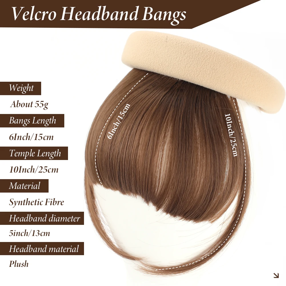 Detachable Magic Paste Synthetic Hair Bands Bangs,Bangs And Hair Can Be Used For Any Occasion Suitable For Women