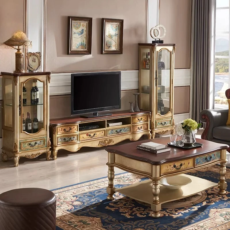 

Скандинавская деревянная тумба под телевизор для гостиной, минималистичная мебель, винтажная подставка для ТВ, универсальный дизайн, золотистый цвет