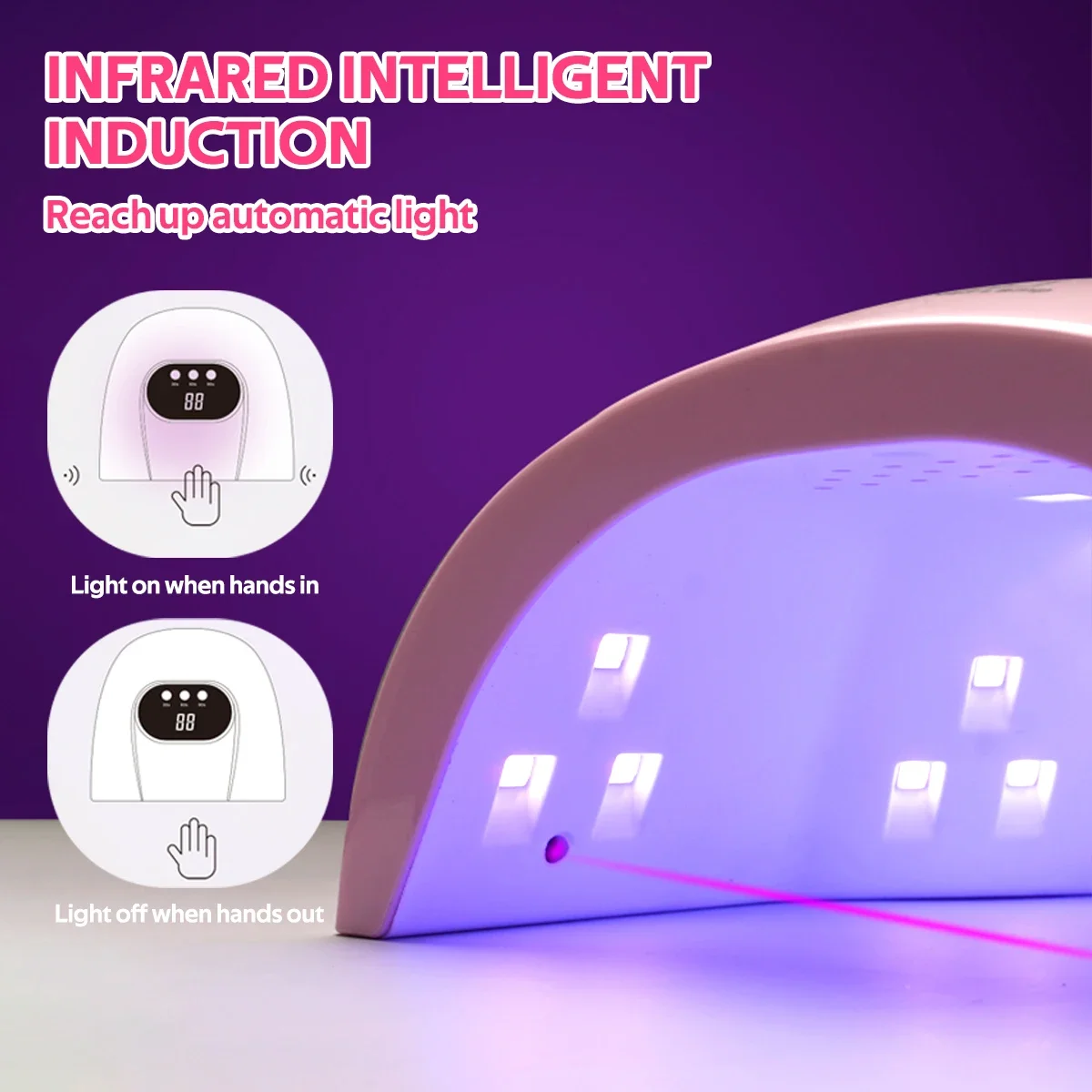 88W UV LED Nail Lamp 24 LEDs Nail Dryer for Nails Gel with 3 Timer Settings Professional UV Cabin Manicure Lamp Nail Art Tools