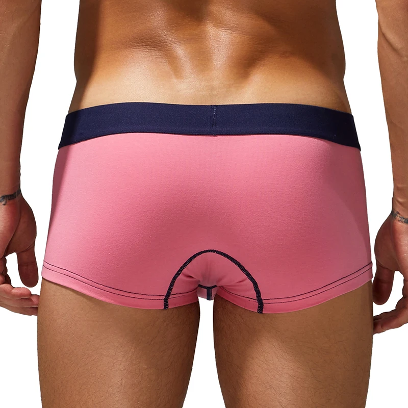 SEOBEAN Herrenunterwäsche, modisch, einfarbig, U-Form, niedrige Taille, sexy Baumwoll-Boxershorts, bequeme, atmungsaktive Hosen