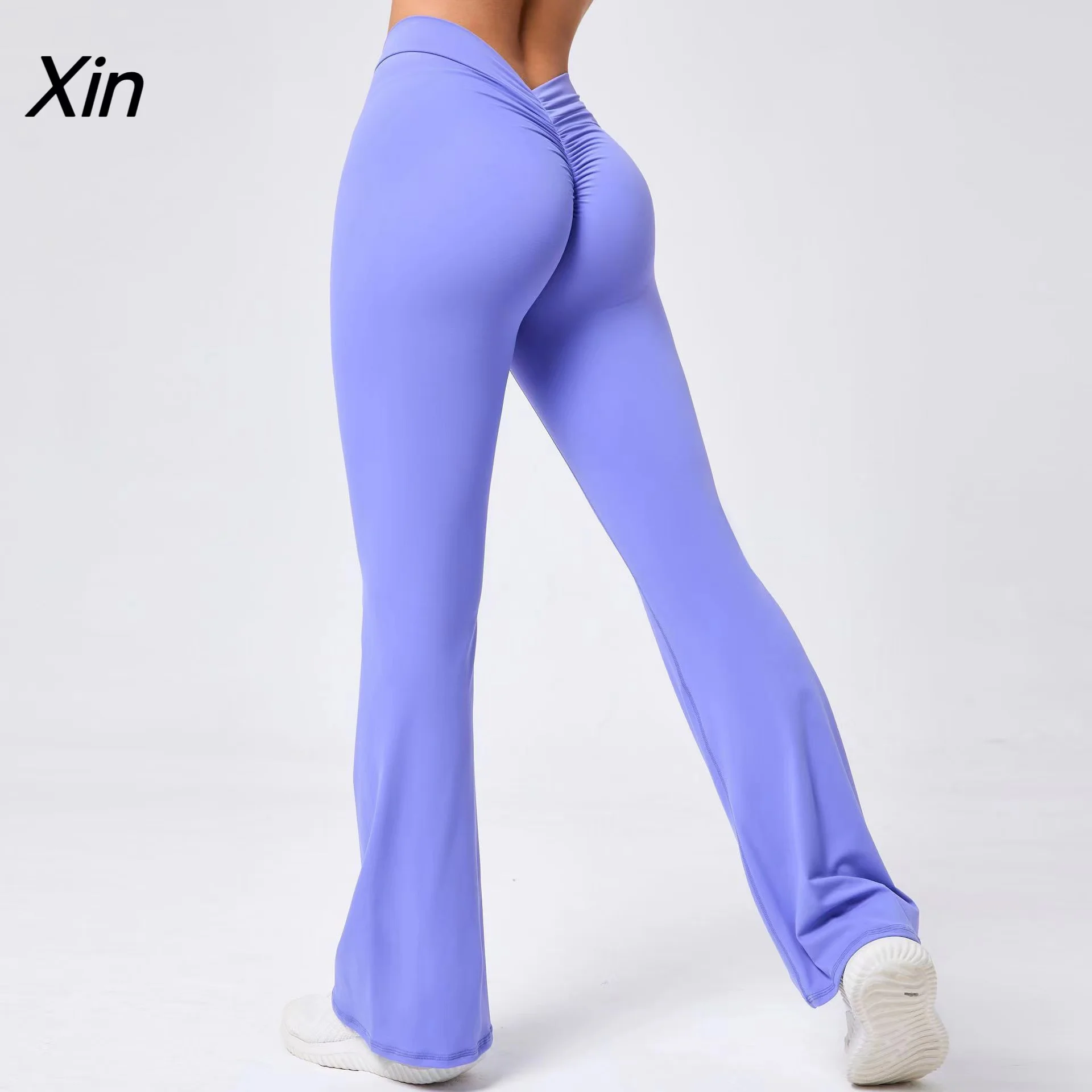 V-Back Flare Leggings for Women High Waist Stretchy Yoga Pants Flared Dancing Legging Workout Gym Legging Yoga