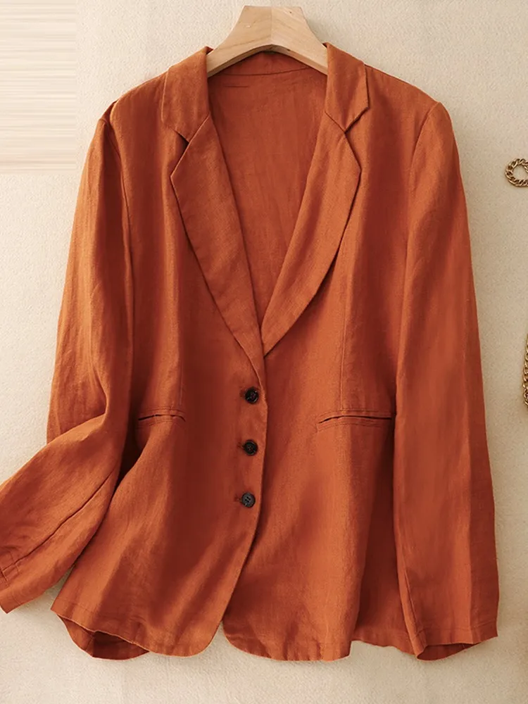 Chaqueta informal de Estilo Vintage para mujer, abrigos holgados que combinan con todo, Color sólido, B2912, novedad de otoño, 2023