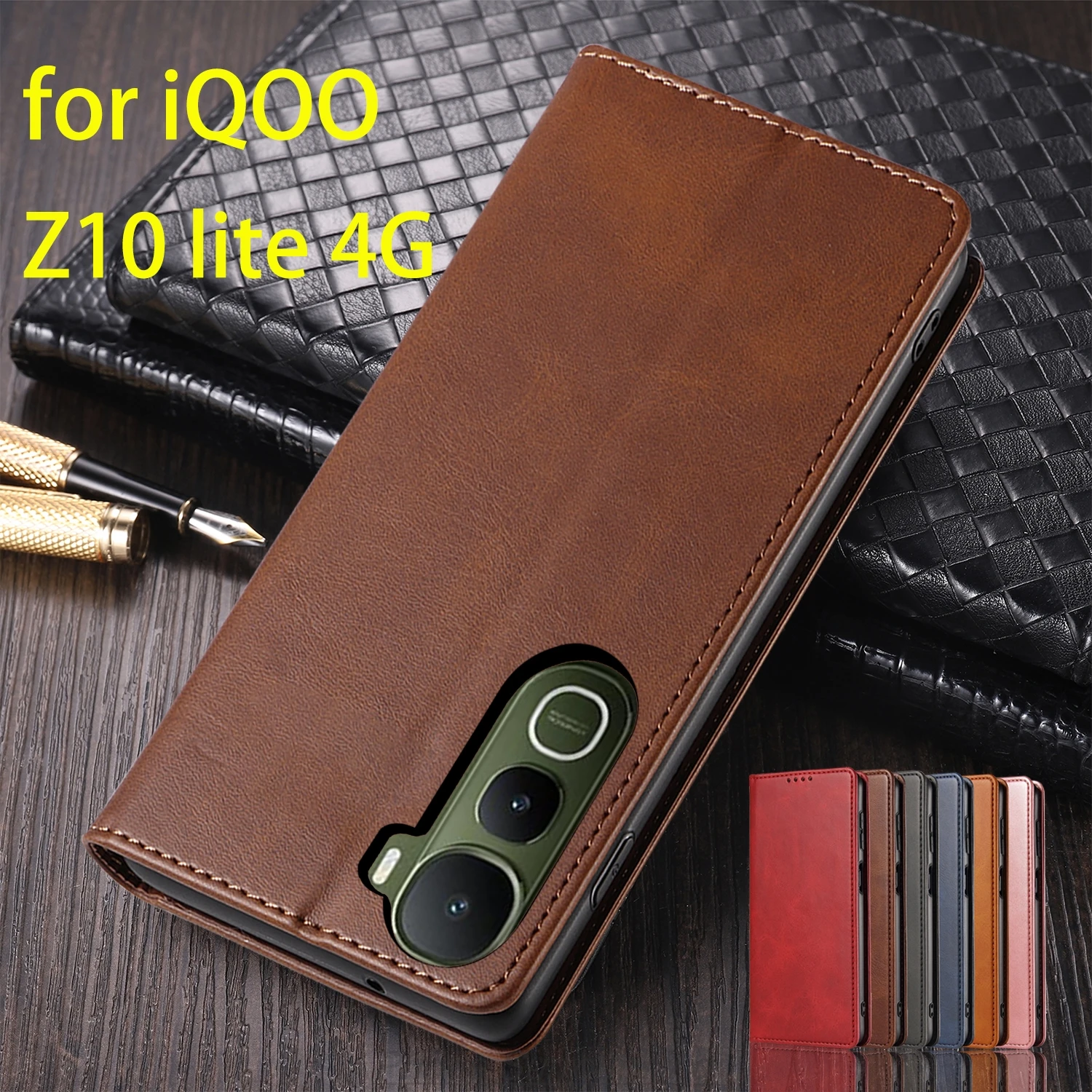 

Кожаный чехол для Vivo iQOO Z10 lite 4G 6,67 дюйма, держатель для карт, кобура с магнитным притяжением, откидная крышка, чехол-кошелек Fundas Coque