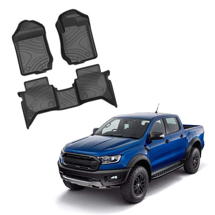 

Tpe Car Mats Front Rear Car Mats for Ford RANGER SUPER CREW right-hand drive 2015-2018 High Quality TPE Material Car Floor Mat