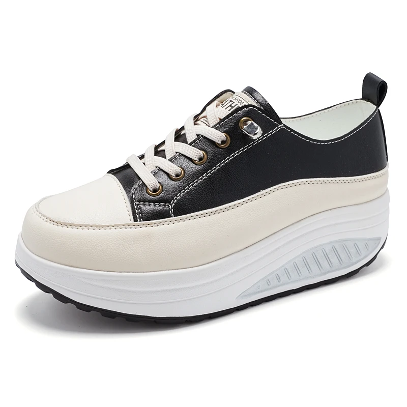 جلد طبيعي فلكنيز الصيف عالية العلامة التجارية مريح ربيع الخريف منصة فلكنيز المرأة مكتنزة حذاء رياضة أحذية لوفر