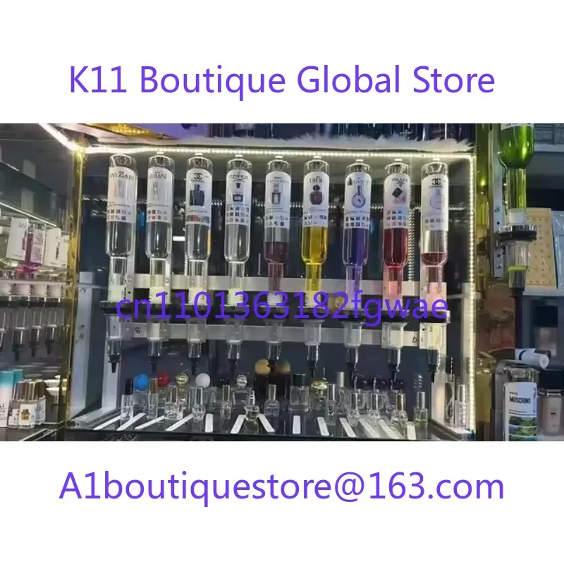 Tempat Parfum Logam Lurus 8 Kepala 375ml Dispenser Parfum Stand Pengisi Parfum Bar Parfum