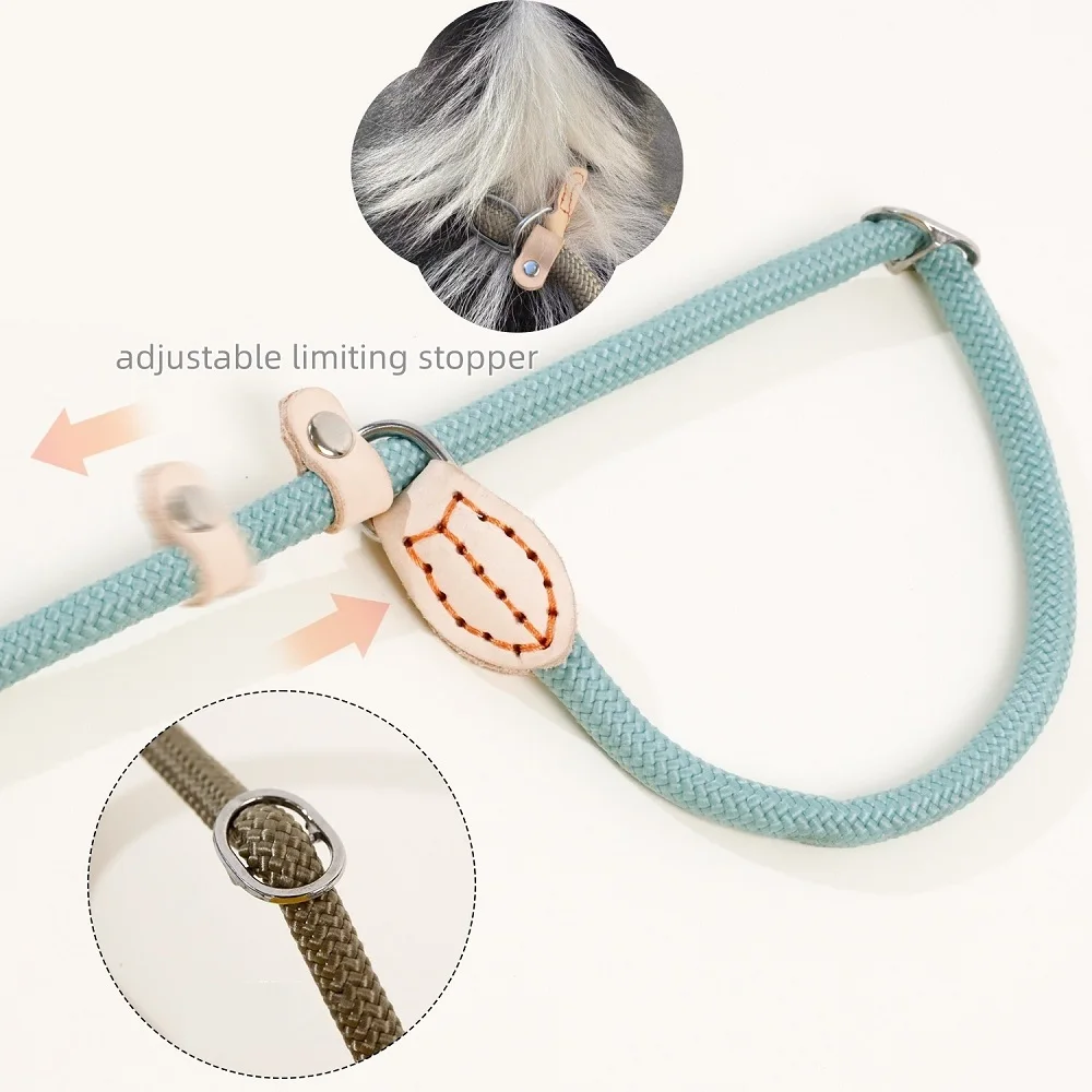 1.5M/1.8M Dog Leash Slip Rope Lead Leash Heavy Duty Braided Rope Adjustable Loop Collar Training Leashes For Medium Large Dogs_voghion.com