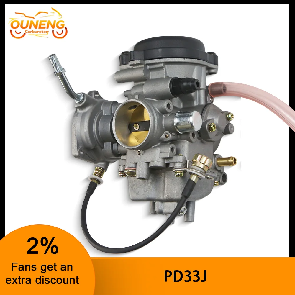 PD33J Motorcycle Carburetor For Yamaha YFM250 YFM350 YFM400 YFM450  Grizzly 350 400 450 Kodiak Big Bear 400 450 2WD 4X4 ATV Carb