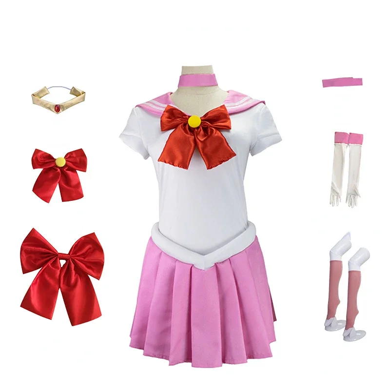 High Quality  Anime Sailor and  Moon Cosplay Costumes Tsukino Usagi Uniform Adult Kid Dress Wig Halloween Costumes for Women Clo