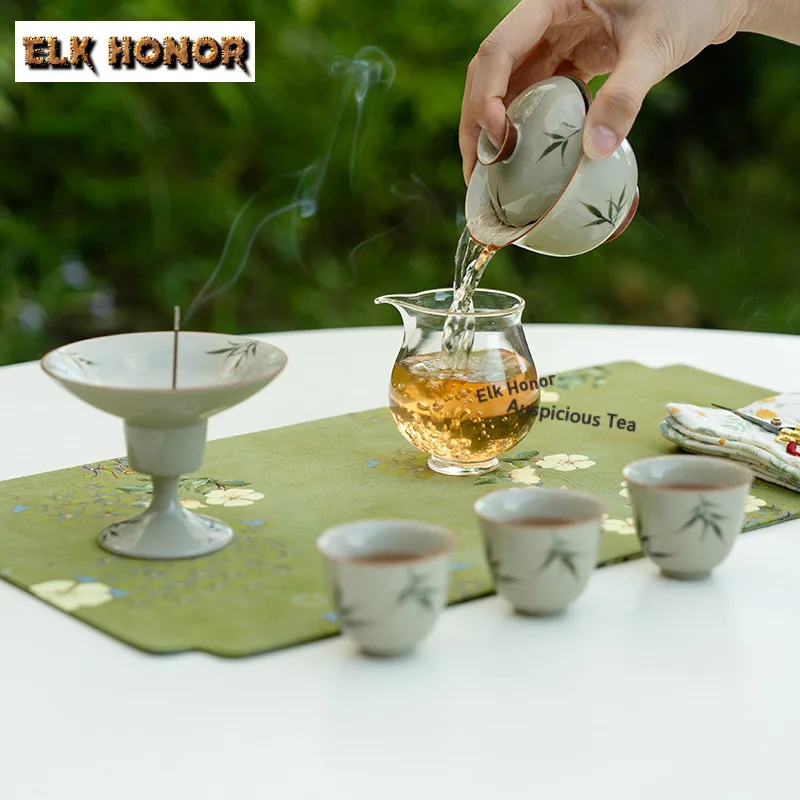 Hand-drawn Xiaozhu Sealing Up Tea Set Complete Set Vintage Tea Ceremony Set Teapot And Tea Cup Set Drinkware Supplies Craft Gift