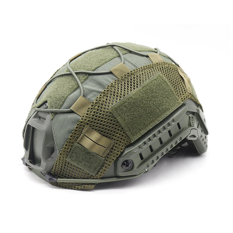 Taktische Helmabdeckung Camo FAST Airsoft High-Cut Helmstoff Jagd- und Schießhelm-Zubehör mit Elastikkordel