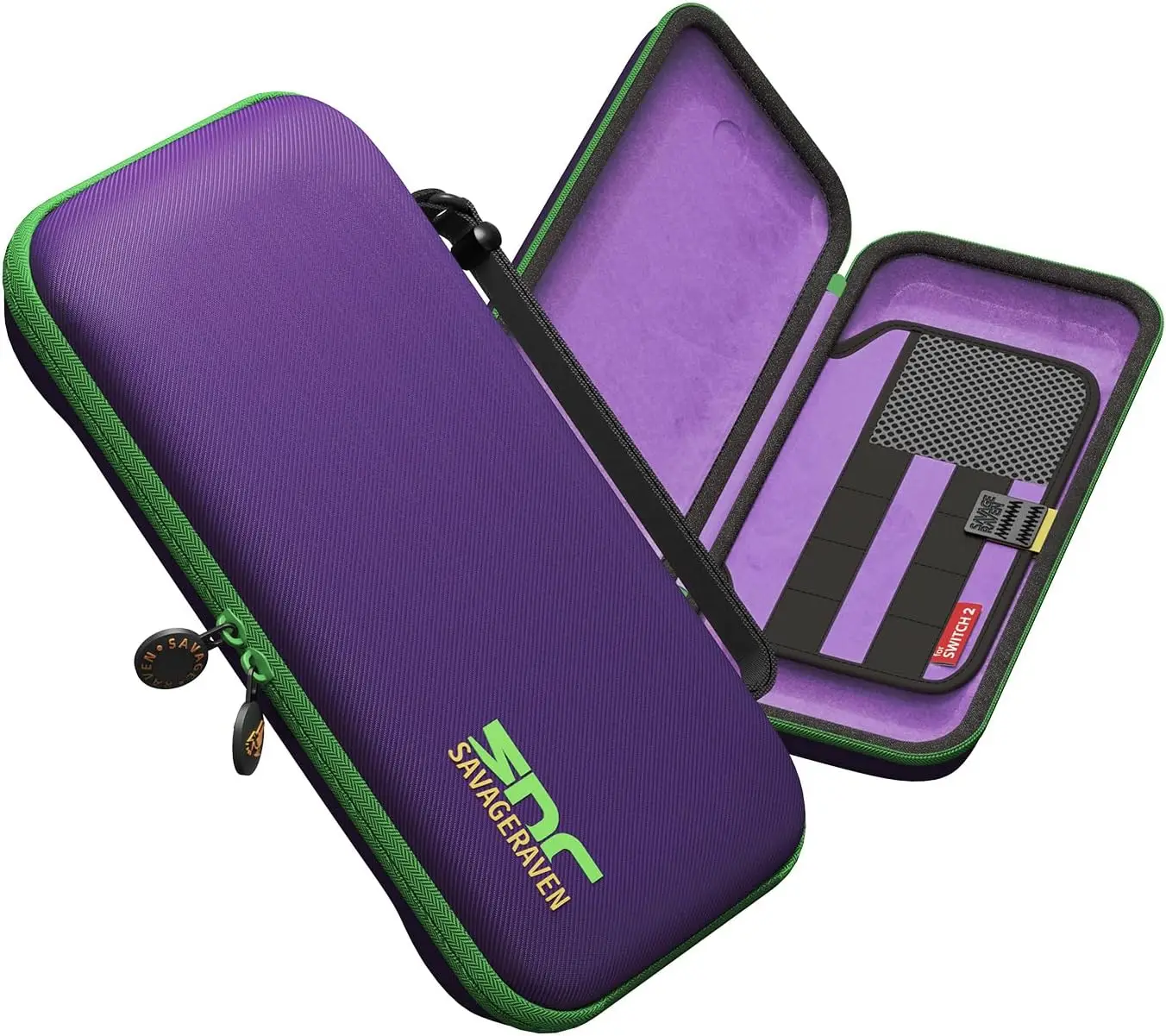 SAVAGE RAVEN by Skull & Co. Every Day Slim Carrying Case for Nintendo Switch 2: Portable Hard Shell Protective Travel Case
